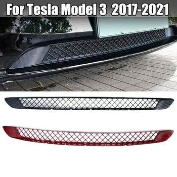  Automobilio Bamperio Akių Lenktynių Grotelių Už Tesla model 3 2017-2021 （Korio Stiliaus) Vabzdžių Ju Raštas Juoda/Raudona