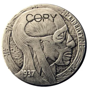  BU(23)Valkata Nikelio 1937-D 3-Turkiškas Buffalo Nikelio Retas Kūrybos Juokinga Kopijuoti Monetos