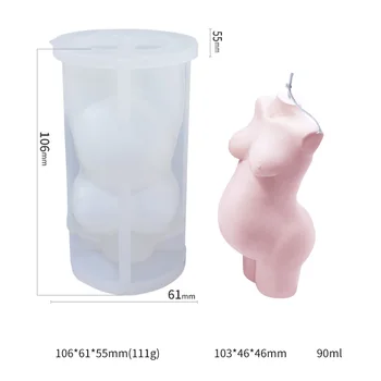  3D Nėščia Žvakė Pelėsių Silikoniniu Liemens Pelėsių Moters Nuogo Kūno Pelėsių Silikono Muilo Pelėsių 10349154